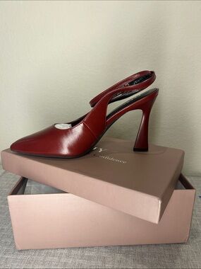 Burgundy Slingback Pointed Heel